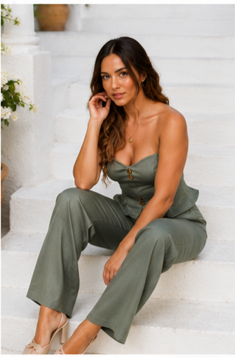 set pantalón y blusa straple